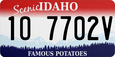 ID license plate 1O7702V