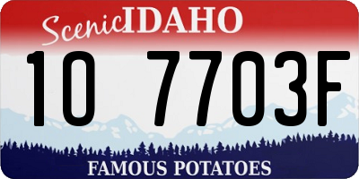 ID license plate 1O7703F