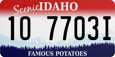 ID license plate 1O7703I