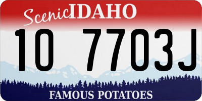 ID license plate 1O7703J