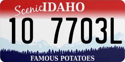 ID license plate 1O7703L