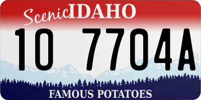 ID license plate 1O7704A