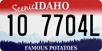 ID license plate 1O7704L