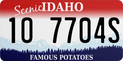 ID license plate 1O7704S