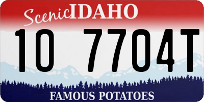 ID license plate 1O7704T