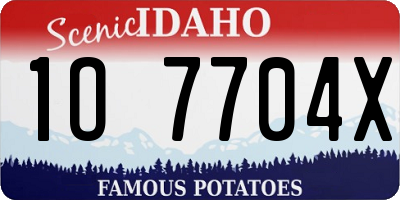 ID license plate 1O7704X