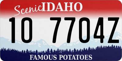 ID license plate 1O7704Z
