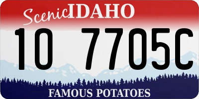 ID license plate 1O7705C