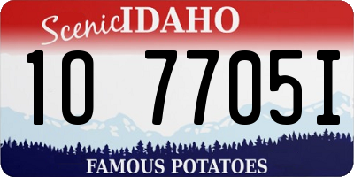 ID license plate 1O7705I