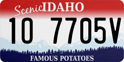 ID license plate 1O7705V