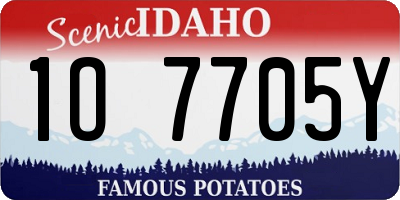 ID license plate 1O7705Y
