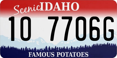 ID license plate 1O7706G