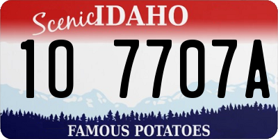 ID license plate 1O7707A