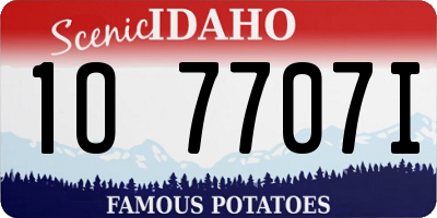 ID license plate 1O7707I