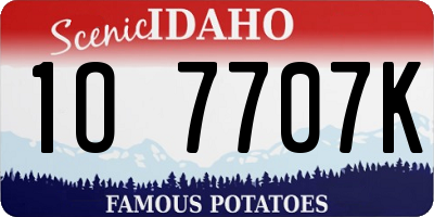 ID license plate 1O7707K