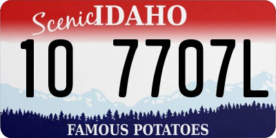 ID license plate 1O7707L