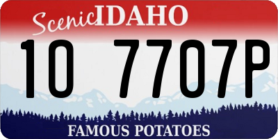 ID license plate 1O7707P