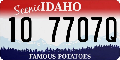 ID license plate 1O7707Q