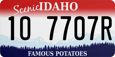 ID license plate 1O7707R