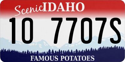 ID license plate 1O7707S