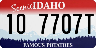 ID license plate 1O7707T