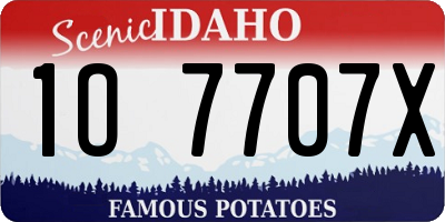 ID license plate 1O7707X