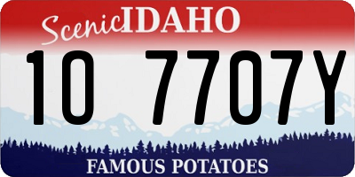 ID license plate 1O7707Y