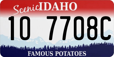 ID license plate 1O7708C