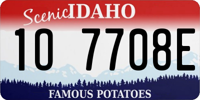 ID license plate 1O7708E
