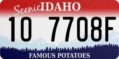 ID license plate 1O7708F