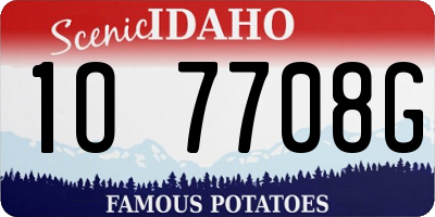 ID license plate 1O7708G