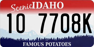 ID license plate 1O7708K