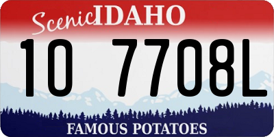 ID license plate 1O7708L