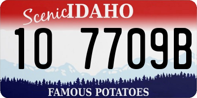ID license plate 1O7709B