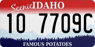 ID license plate 1O7709C