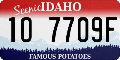ID license plate 1O7709F