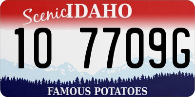 ID license plate 1O7709G