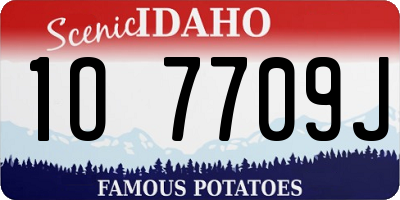 ID license plate 1O7709J