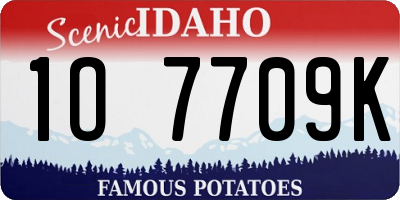ID license plate 1O7709K