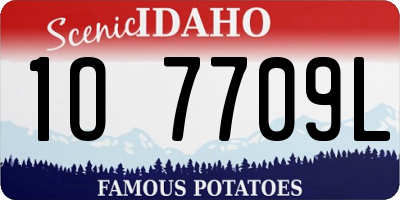 ID license plate 1O7709L
