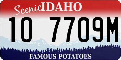 ID license plate 1O7709M