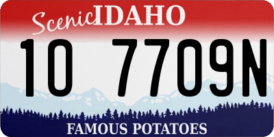 ID license plate 1O7709N