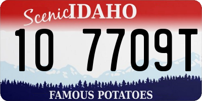ID license plate 1O7709T