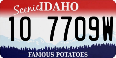 ID license plate 1O7709W