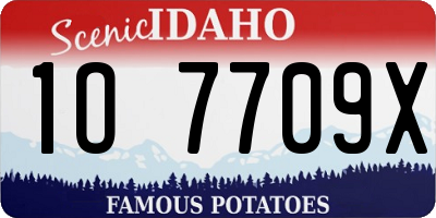 ID license plate 1O7709X