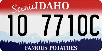 ID license plate 1O7710C