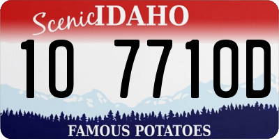 ID license plate 1O7710D