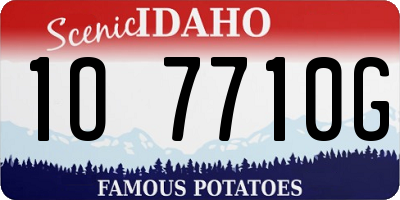ID license plate 1O7710G
