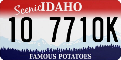 ID license plate 1O7710K