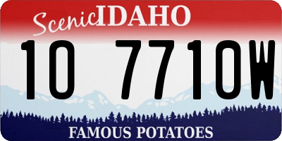 ID license plate 1O7710W